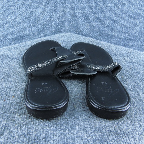 Apri Elie Women‎ Flip Flop Sandal Shoes Black Synthetic Size 9.5 Medium - Picture 5 of 9